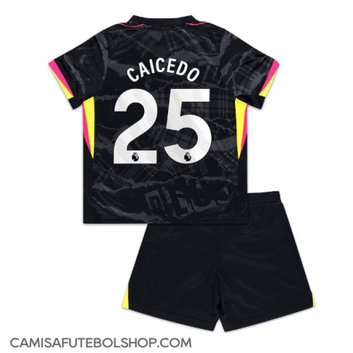 Camisa de time de futebol Chelsea Moises Caicedo #25 Replicas 3º Equipamento Infantil 2024-25 Manga Curta (+ Calças curtas)